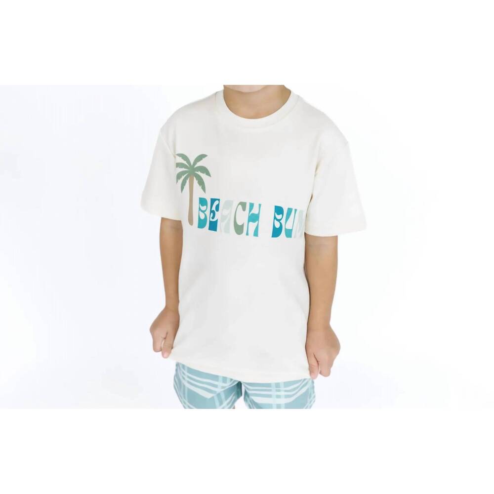 NEW EMERSON AND FRIENDS boy's beach bum cotton short sleeve shirt in white